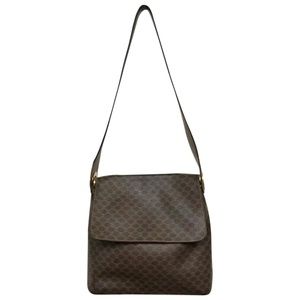 Céline Vintage Leather Trim Printed Shoulder Bag